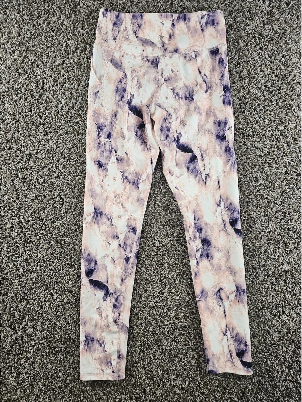 Old Navy Active Girls Sz L Powersoft High Rise Athletic Leggings Marbled Pink